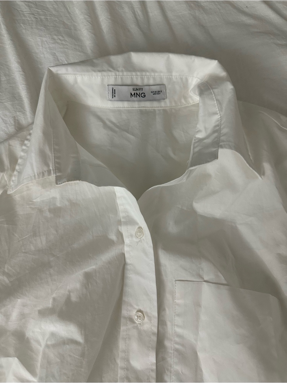 Mango White cinched-waist Button-Up Shirt - Picture 2 of 3